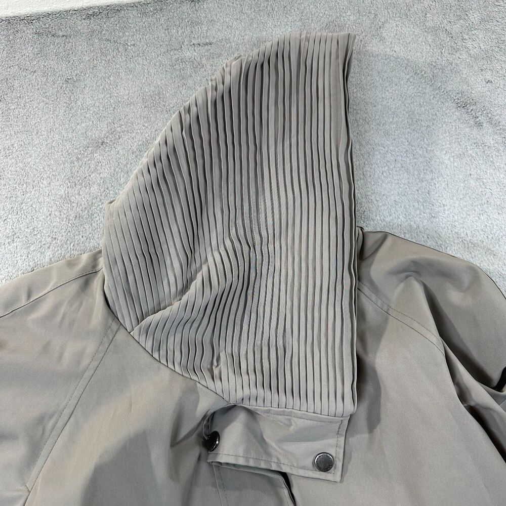 Gallery New York Raincoat Jacket Women’s XLP Petite Taupe Pleated Collar NWT - Picture 6 of 12